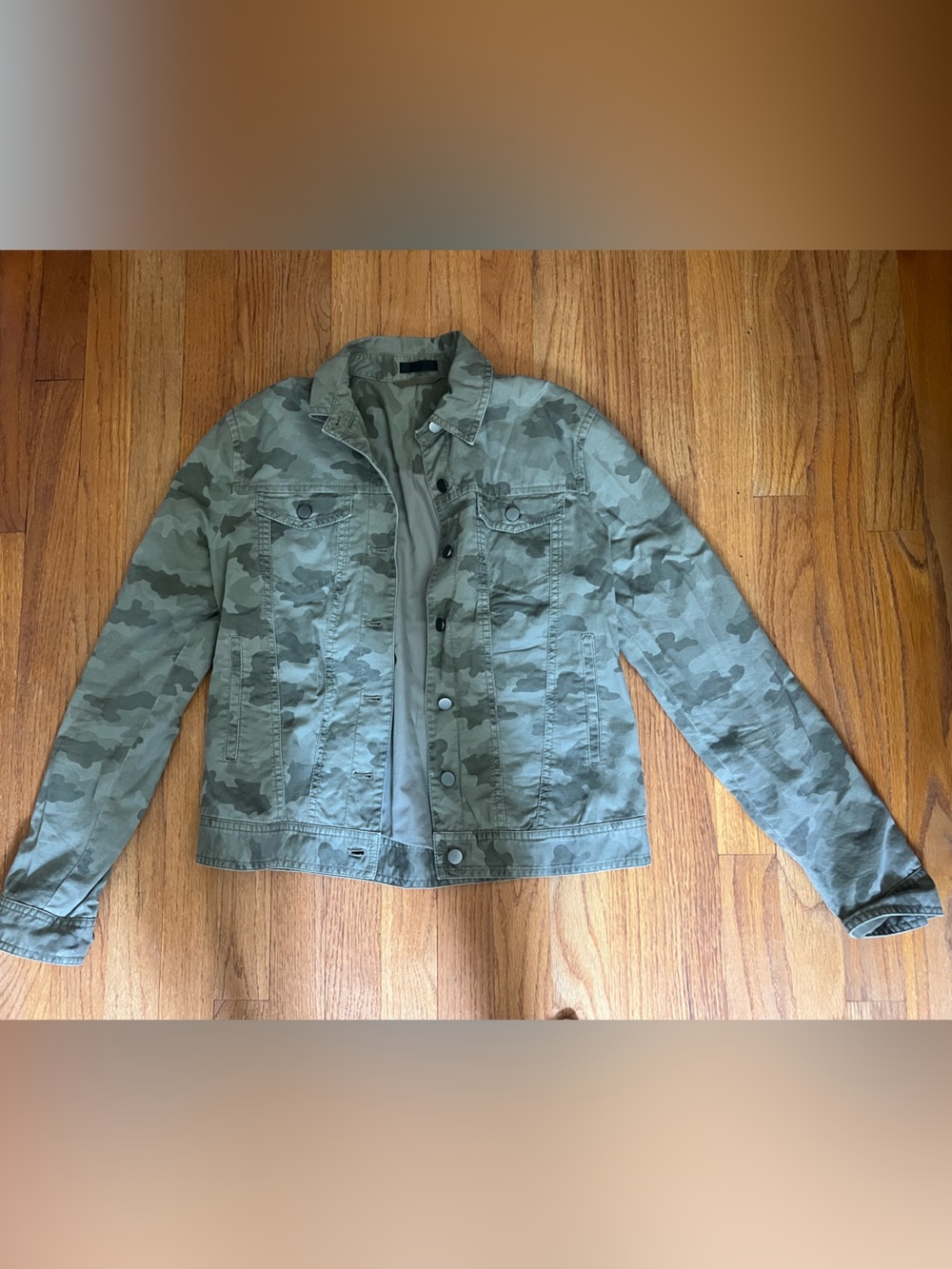 ATM Anthony Thomas Melillo Olive Green Camo Utility Jacket